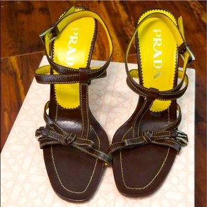 Genuine leather Prada strappy sandals!